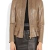 Alice By Temperley Page Lasercut Ruffled Leather Jacket in Brown (caramel) - Lyst