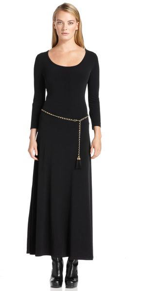 Calvin Klein Threequartersleeve Belted Maxi - Lyst
