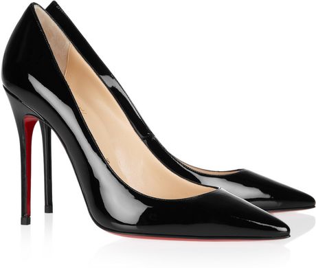 Christian Louboutin Decollete 100 Patentleather Pumps in Black - Lyst