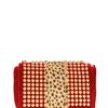Christian Louboutin Sweety Charity Velvet Pony Spikes Clutch in Red - Lyst