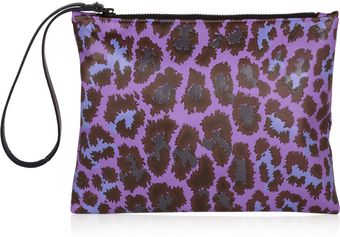 Christopher Kane Leopardprint Leather Clutch - Lyst