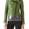 Kelly Wearstler Newton Leather Moto Jacket in Green - Lyst