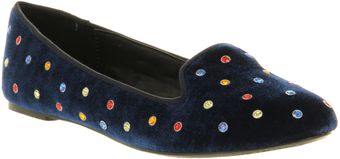 Office Empire Slipper Navy Velvet Multi Gems - Lyst