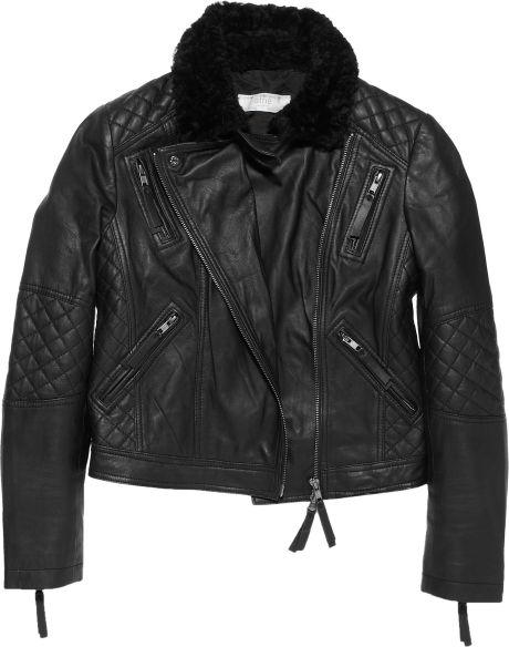 Vanessa Bruno Athé Leather Biker Jacket in Black - Lyst
