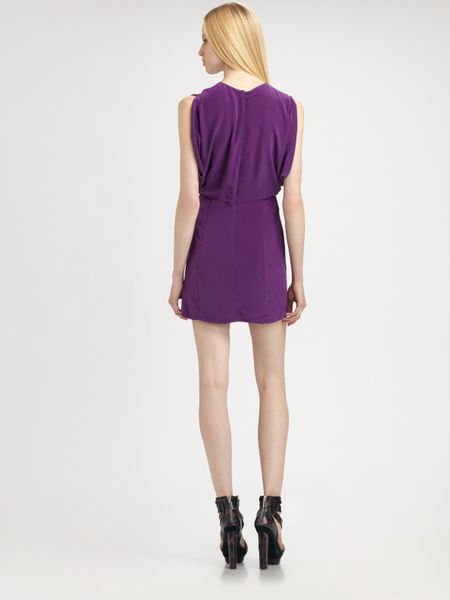 Wren Silk Kimono Dress in Purple