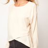 Asos Collection Asos Top with Cross Over Front in Beige (cream) - Lyst