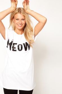 ASOS Collection Asos Tshirt with Meow Print - Lyst