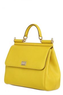 Dolce & Gabbana Miss Sicily Saffiano Leather Top Handle - Lyst