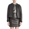 Lanvin Cable Leather Jacket in Gray (anthracite) - Lyst