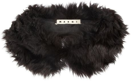 Marni Shearling Collar in Gray (charcoal) - Lyst