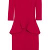 Alexander Mcqueen Woolcrepe Peplum Dress in Pink (cherry) - Lyst