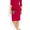 Alexander Mcqueen Woolcrepe Peplum Dress in Pink (cherry) - Lyst