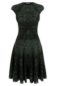 Alexander McQueen Emerald Victorian Puckering Lace Jacquard A-Line Dress - Lyst