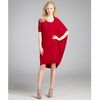 Alexander Mcqueen Red Wool Draped Side Sweater Dress in Red - Lyst