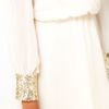 Asos Cowl Back Dress with Embellished Cuff in White (creamgold) - Lyst