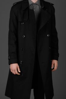 Burberry Long Cotton Gabardine Trench Coat - Lyst