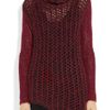 Helmut Lang Chunky Openknit Woolblend Sweater in Red (bordeaux) - Lyst