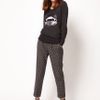 Markus Lupfer Jumper with Sequin Vampire Lips in Black (charcoalsilver) - Lyst