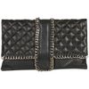 Topshop Leather Quilted Chain Clutch Bag in Black - Lyst