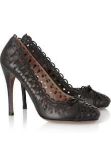 Alaïa Cutout Leather Pumps - Lyst