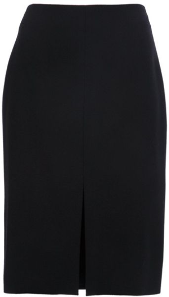 Alexander Mcqueen Wool Crepe Skirt in Black - Lyst