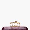 Alexander Mcqueen Burgundy Skull Knuckle Box Clutch in Purple (burgundy) - Lyst