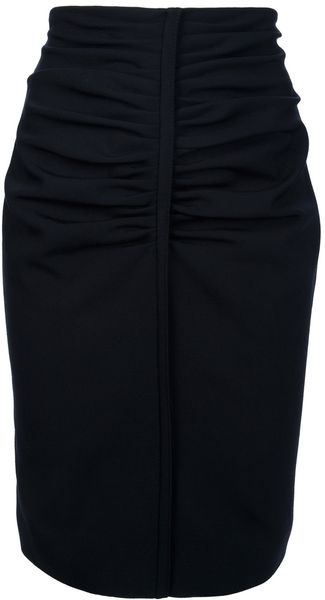 Balenciaga Wool Blend Pencil Skirt - Lyst
