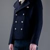 Balmain Wool Pea Coat in Blue for Men (navy) - Lyst