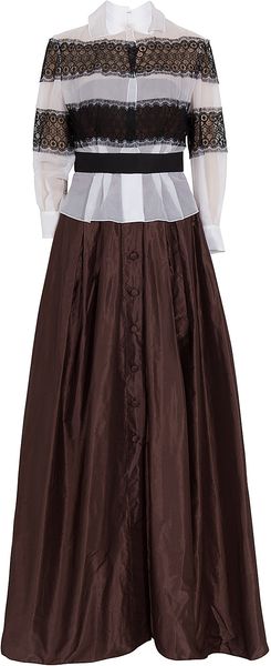 Carolina Herrera Trompe Loeil Lace Top Gown - Lyst