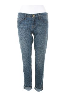 Current/Elliott The Rolled Skinny Jeans in Stretch Denim with A Leopard Pattern - Lyst