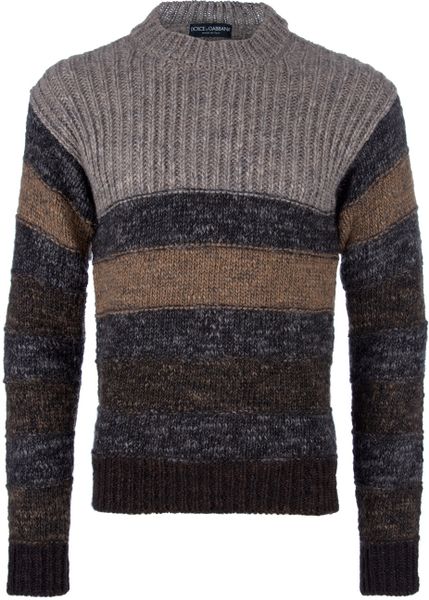 Dolce & Gabbana Block Striped Sweater in Brown for Men (grey) - Lyst