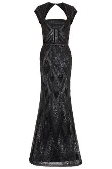 Elie Saab Cap Sleeve Beaded Gown - Lyst