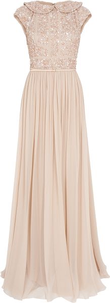 Elie Saab Cap Slb Beaded Top Silk Gown - Lyst