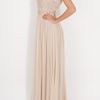 Elie Saab Cap Slb Beaded Top Silk Gown in Pink (gold) - Lyst