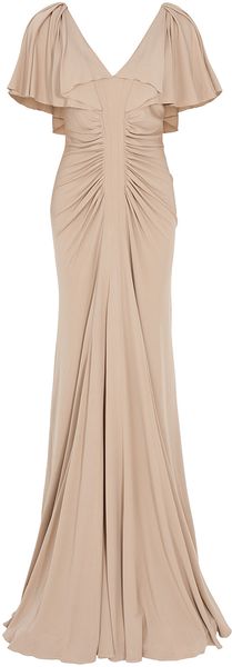 Elie Saab Jersey Dress Cap Sleeves Dress - Lyst