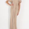 Elie Saab Jersey Dress Cap Sleeves Dress in Beige - Lyst