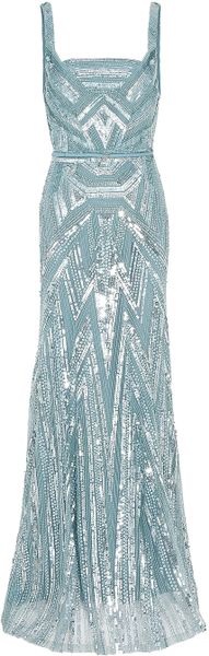 Elie Saab Strappy Full Beaded Gown - Lyst