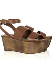 Elizabeth And James Leather and Wood Platform Sandals - Lyst