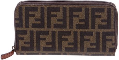 Fendi Monogram Print Wallet in Brown - Lyst