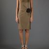 Gucci Draped Sleeveless Dress in Brown - Lyst