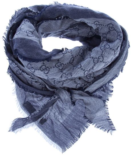 Gucci Logo Scarf in Gray (grey) - Lyst