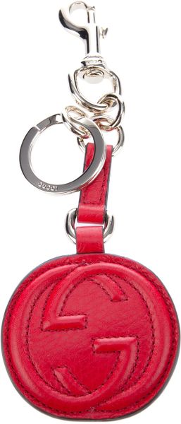 Gucci Leather Key Chain Cellarius in Red - Lyst