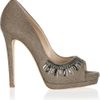 Oscar De La Renta Calvina Embellished Felt Pumps in Brown (taupe) - Lyst