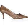 Oscar De La Renta Naila Pleated Leather Pumps in Brown (taupe) - Lyst