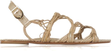 Paloma BarcelÃ³ Brussel Metallic Leather Multi-strap Sandals in Gold ...