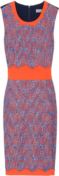 Preen Ingrid Contrast Lace Dress in Purple (nude) - Lyst