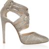 Rebecca Minkoff Jaunt Texturedleather Sandals in Gray (silver) - Lyst