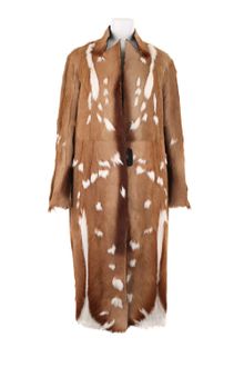 Revillon Maxi Coat in Short Haired Natural Antilop Fur - Lyst