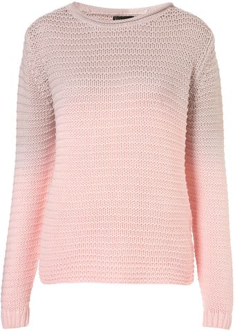 Topshop Knitted Dip Dye Chunky Jumper - Lyst