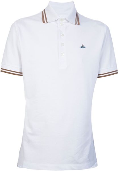 Vivienne Westwood Print Polo Shirt in White for Men - Lyst